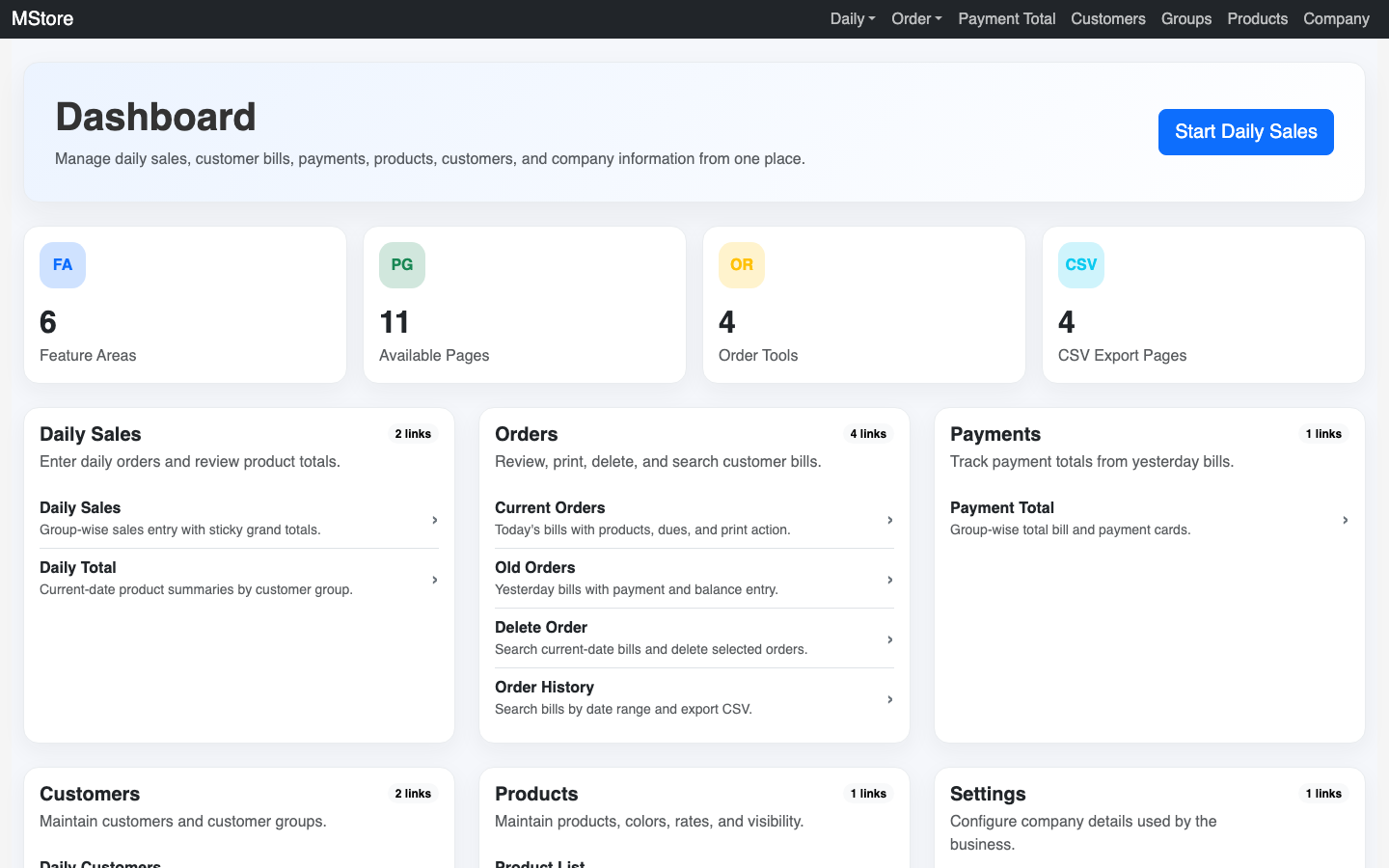 Sales & Collection Management System (MSTORE)